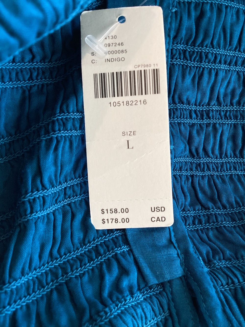 Anthropologie Peregrine Square-Neck Sleeveless Midi Dress New Large Indigo Blue - Picture 11 of 13